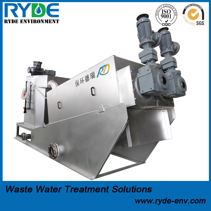 Fully Automatic Auger Multi Disc Screw Press for Activated Wastewater Sludge Dewatering
