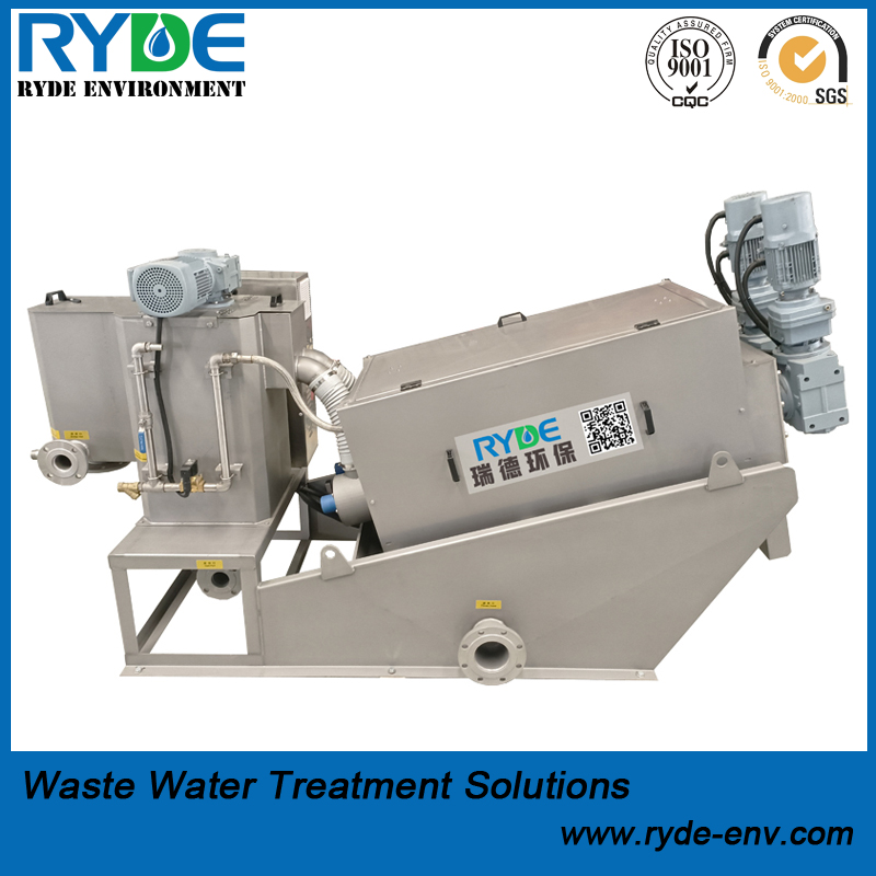 RDL202 Type High Efficiency Stainless Steel Sludge Handling Dehydrator Screw type Sludge Dewatering Press Machine for Sewage Treatment